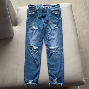 never worn Flying monkey distressed blue jean
